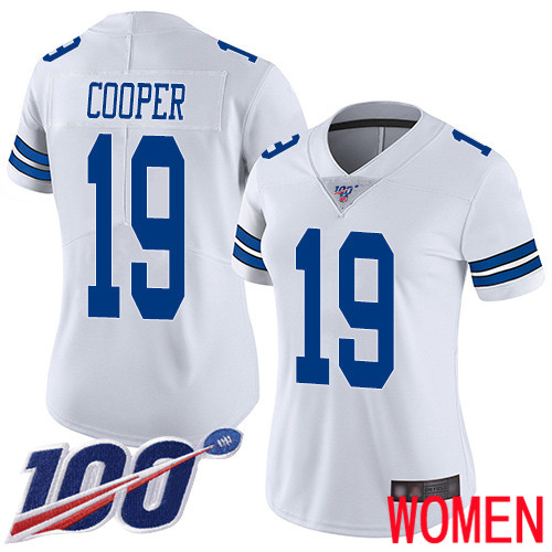 Women Dallas Cowboys Limited White Amari Cooper Road 19 100th Season Vapor Untouchable NFL Jersey
